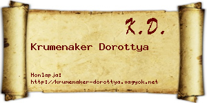 Krumenaker Dorottya névjegykártya